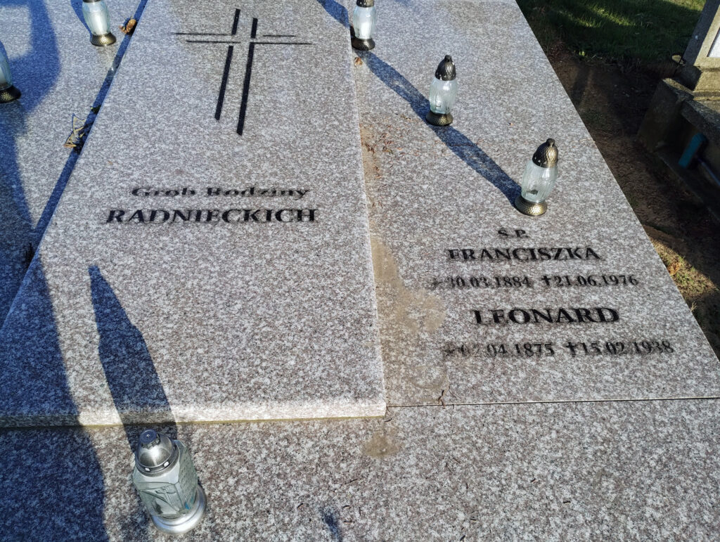 Leonard Radniecki - cmentarz parafialny w Sokolnikach (zdjęcie udostępnił Remigiusz Maćkowiak)