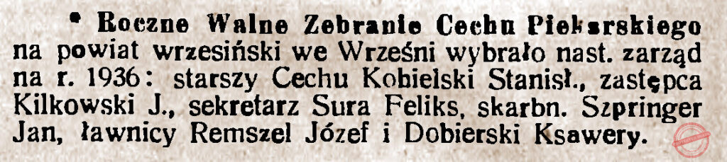 Ksawery Dobierski - Orędownik Wrzesiński  nr 8 z 23.01.1936 r.