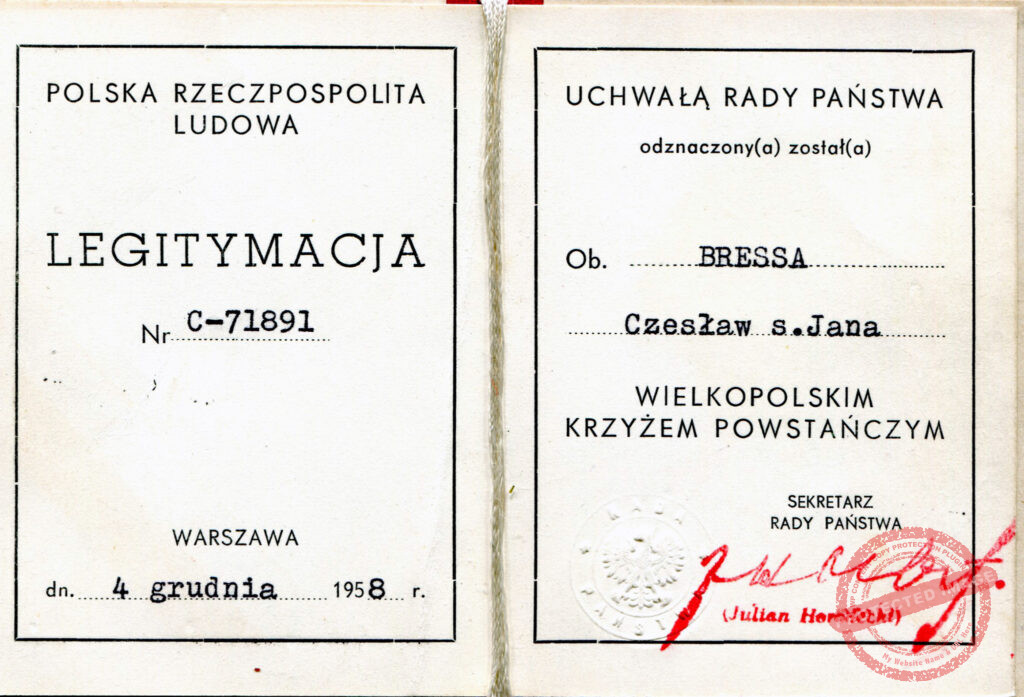 Czesław Bressa (zdjęcie udostępnił Remigiusz Maćkowiak)