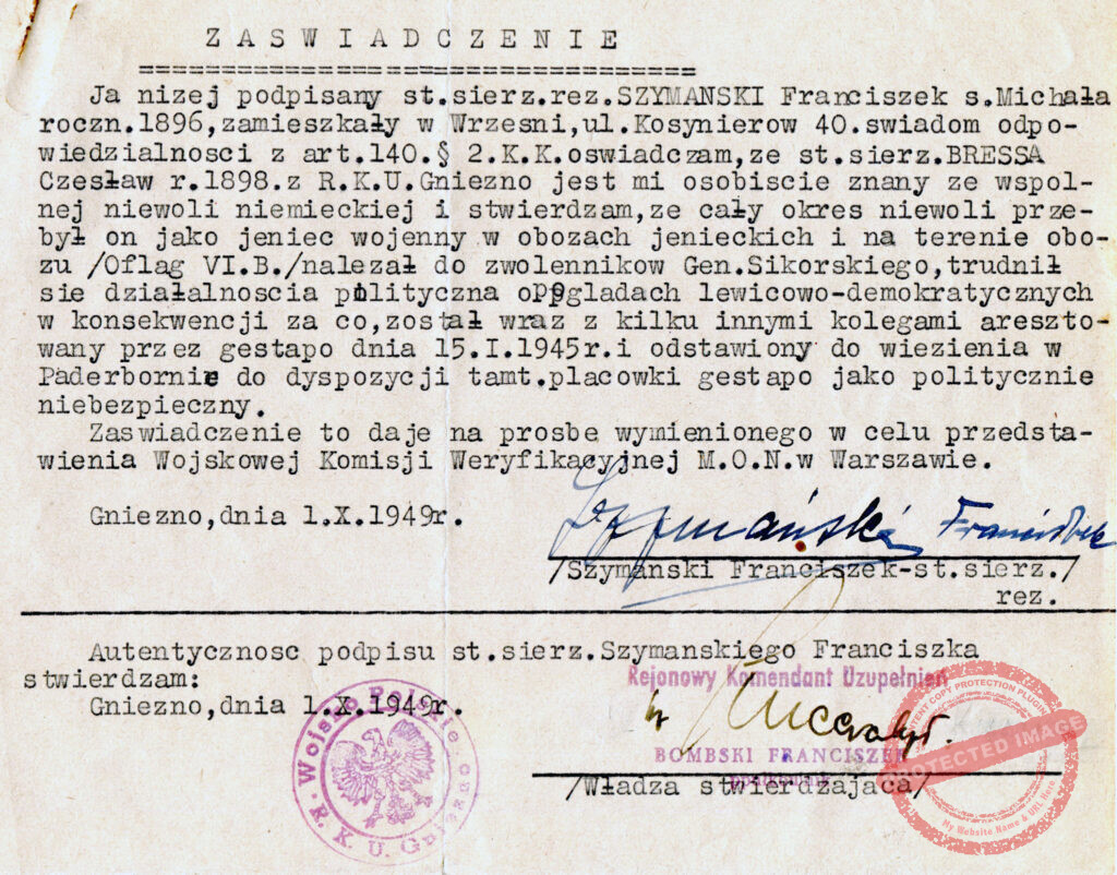 Czesław Bressa (zdjęcie udostępnił Remigiusz Maćkowiak)