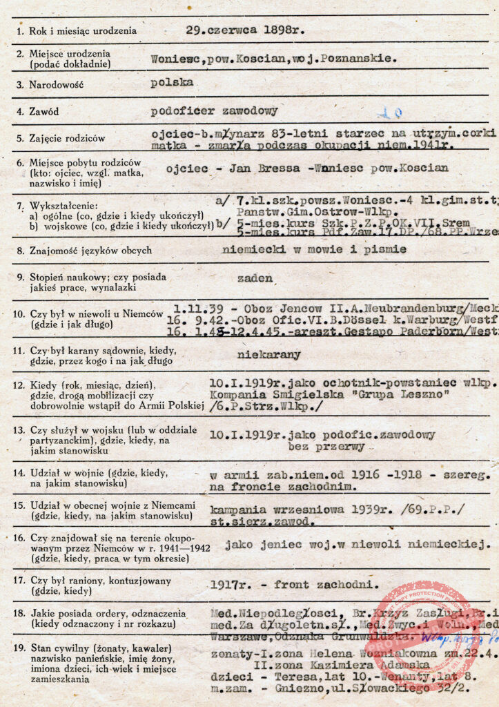 Czesław Bressa (zdjęcie udostępnił Remigiusz Maćkowiak)