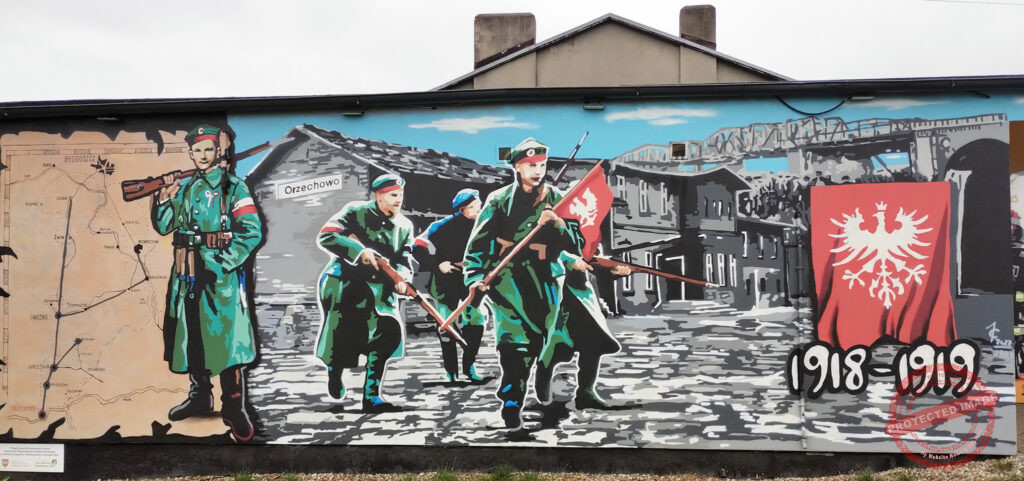 Mural znajdujący się na budynku Świetlicy Wiejskiej (OSP) w Orzechowie gm. Miłosław (autor: Jarosław Czyż z Wrześni)