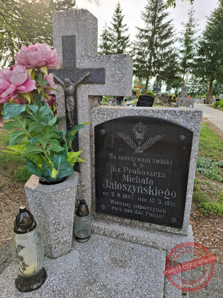 ks. Michał Jałoszyński  - cmentarz parafialny w Sokolnikach (zdjęcie udostępnił Jarosław Dominik Górski)